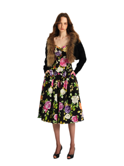 Wool Cable-Knit Jacket Dress Set 100% Wool