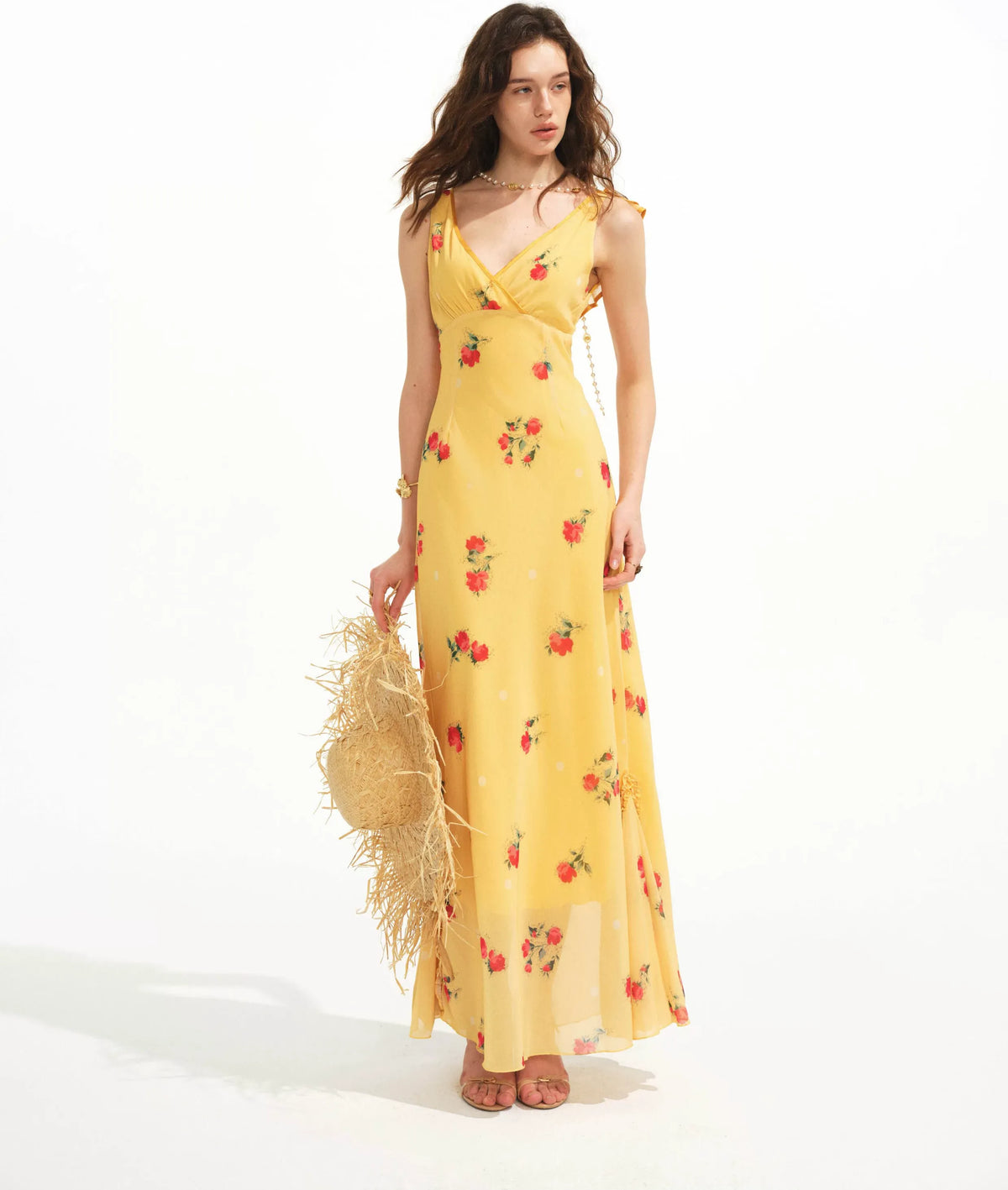 Floral Ruffle Reversible Maxi Dress