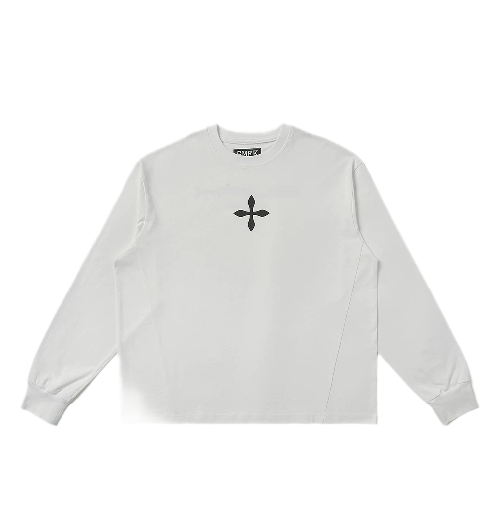 Cross Statue Oversized Long Sleeve Top