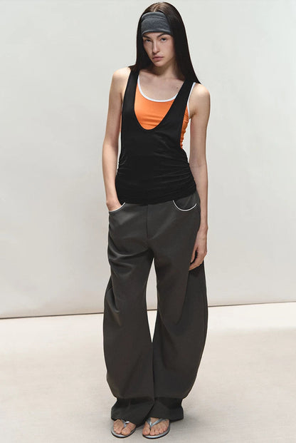 Relaxed Fit Sculpted Wide-Leg Pants