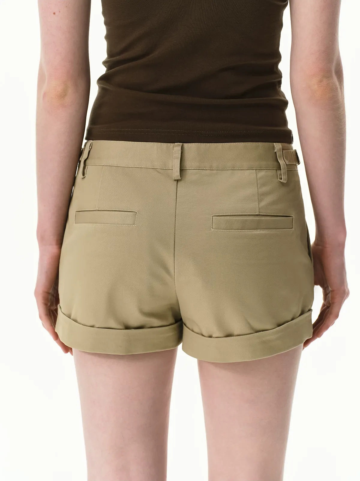 Pleated Twill Shorts