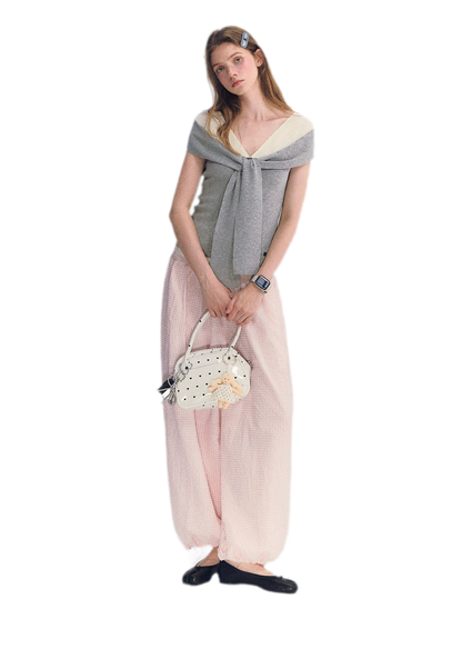 Colorblock Off-Shoulder Tee