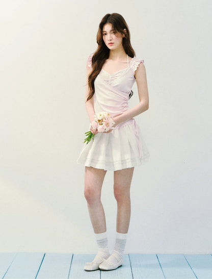 Two-in-One Ruffle Sleeve T-Shirt