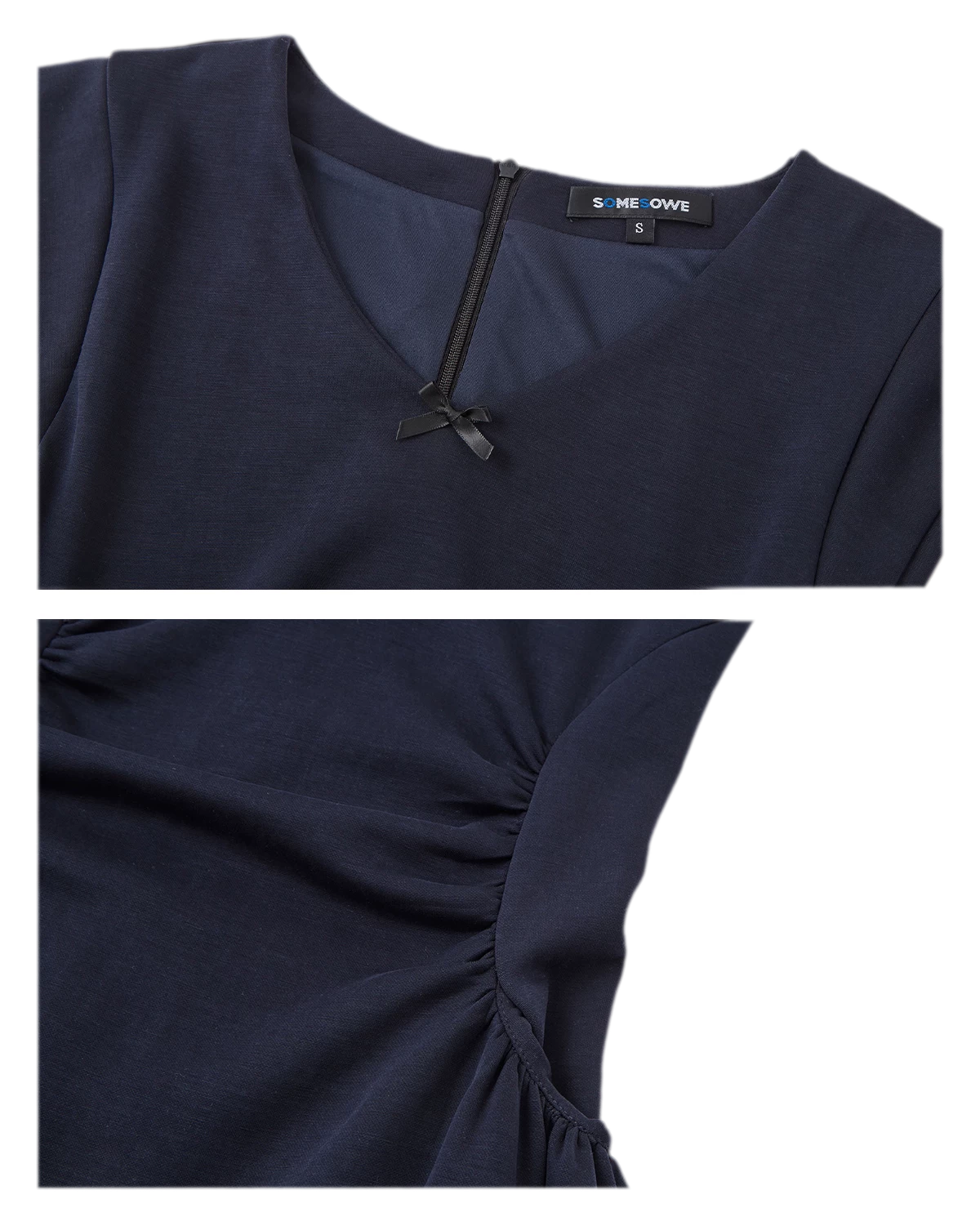 V-Neck Waist Knit Dress