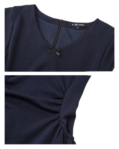 V-Neck Waist Knit Dress