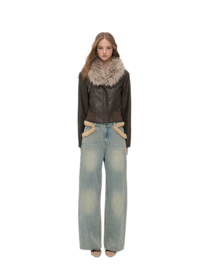 Textured Cropped PU Jacket