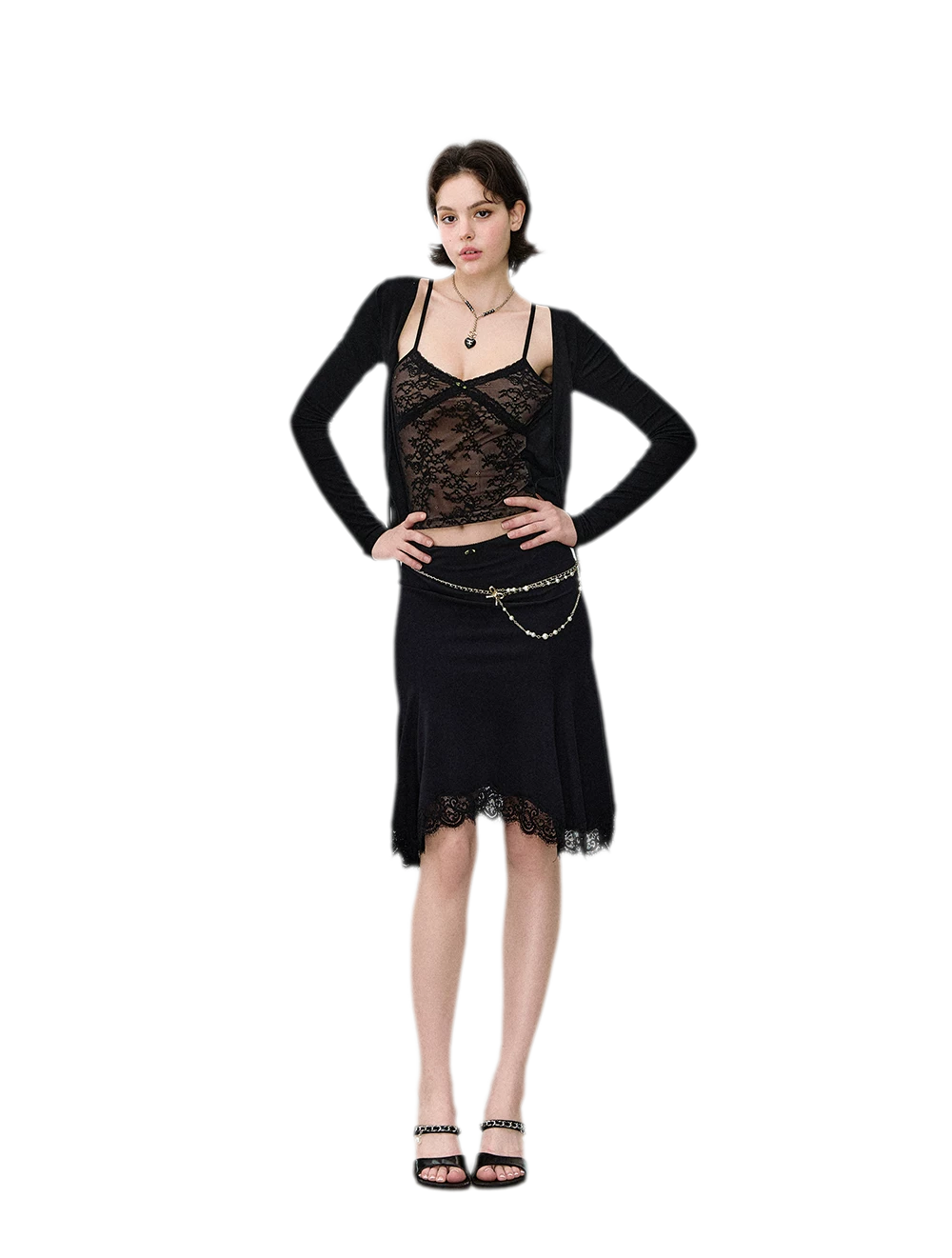 Lace Mermaid Midi Skirt
