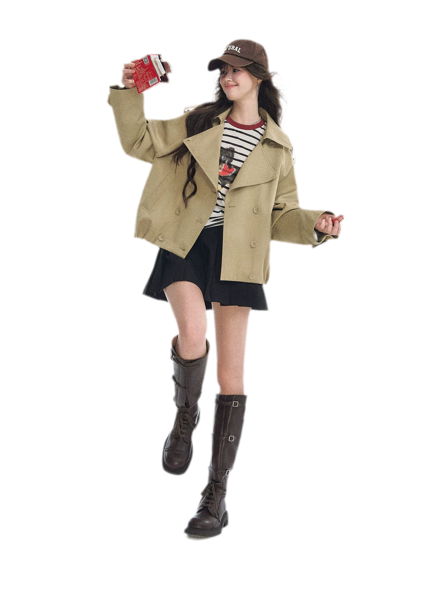 Cotton Cropped Double-Breasted Trench