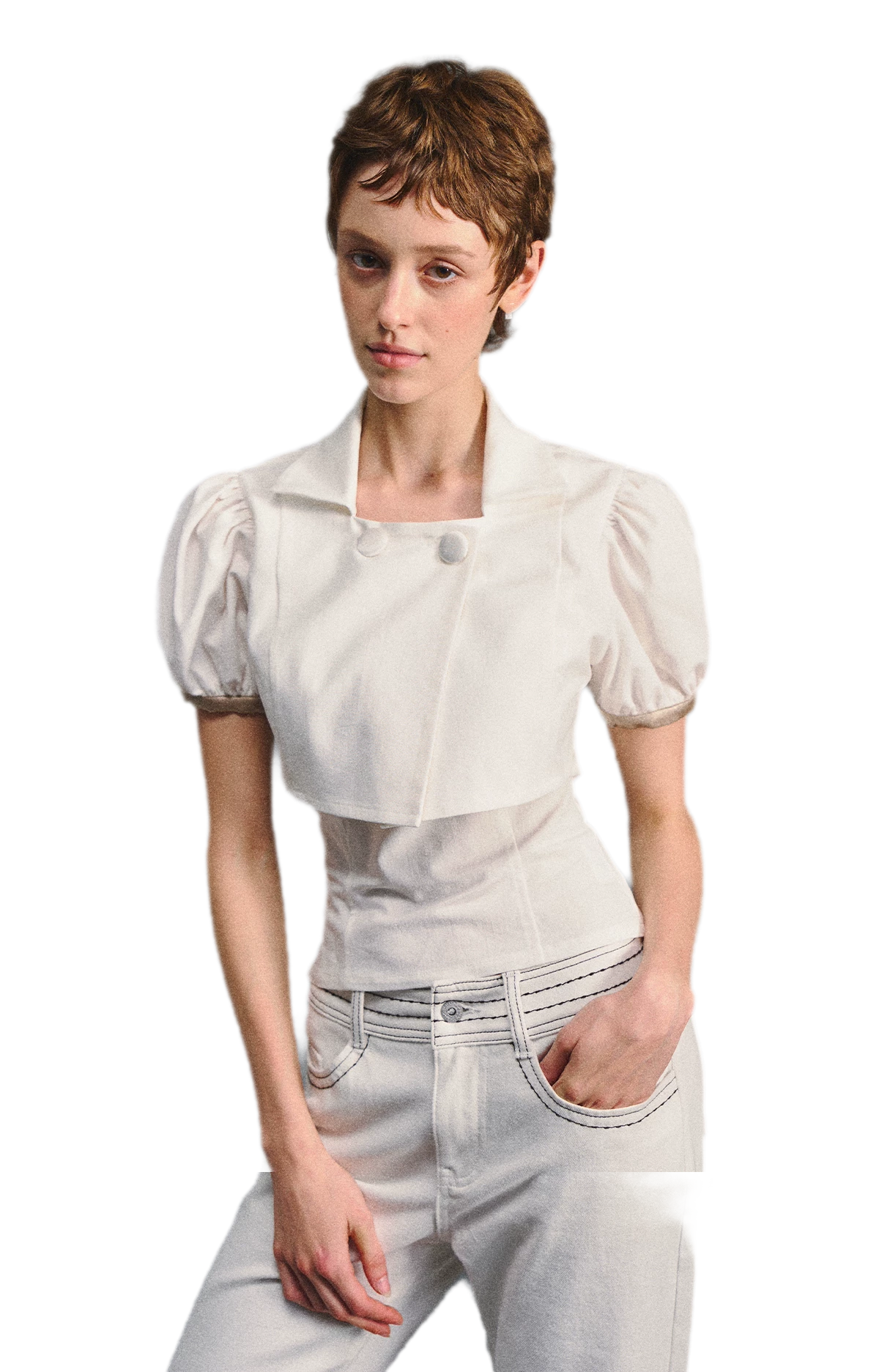 Collared Two-Piece Top
