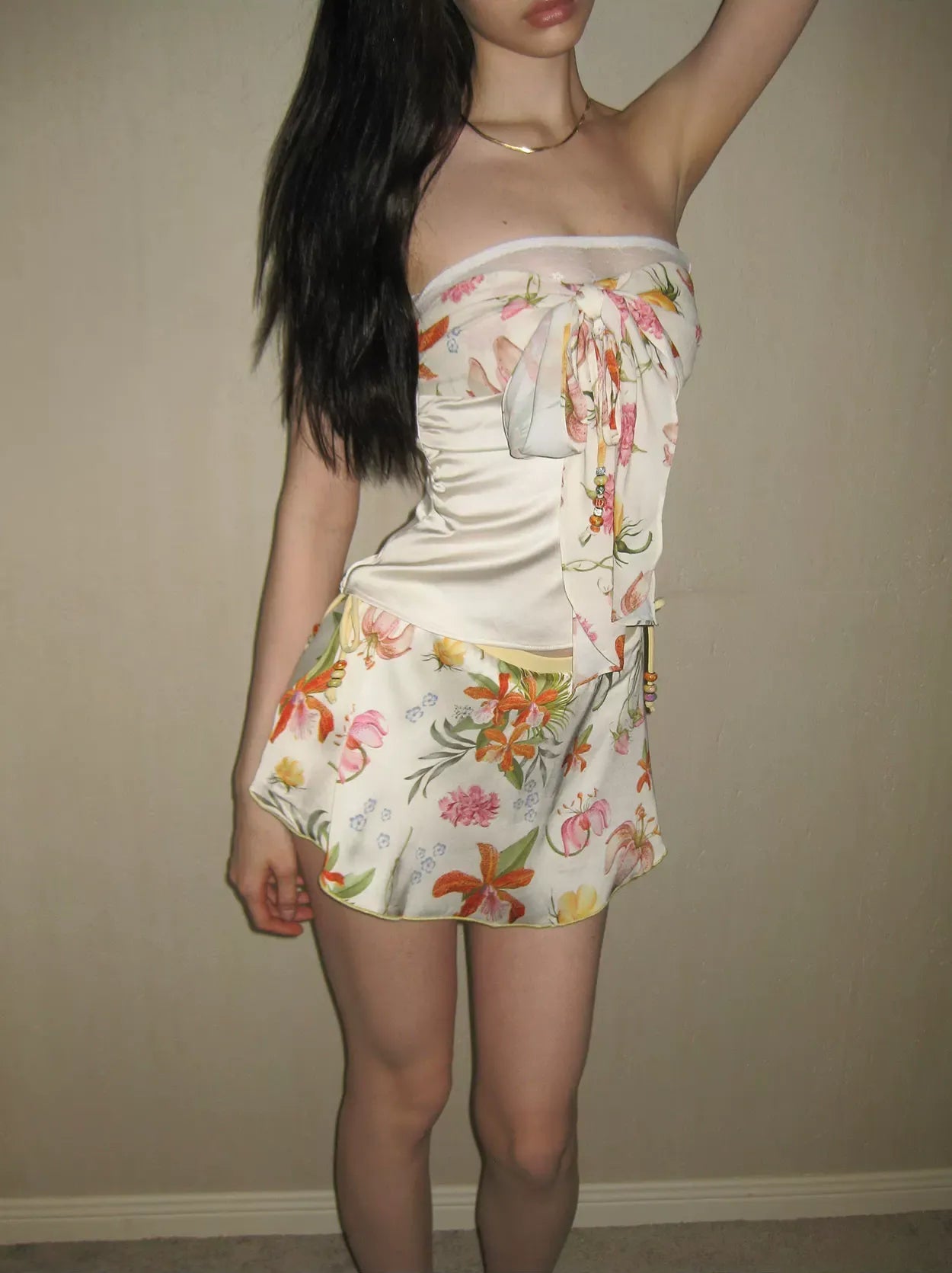 Floral Bustier Skirt Set