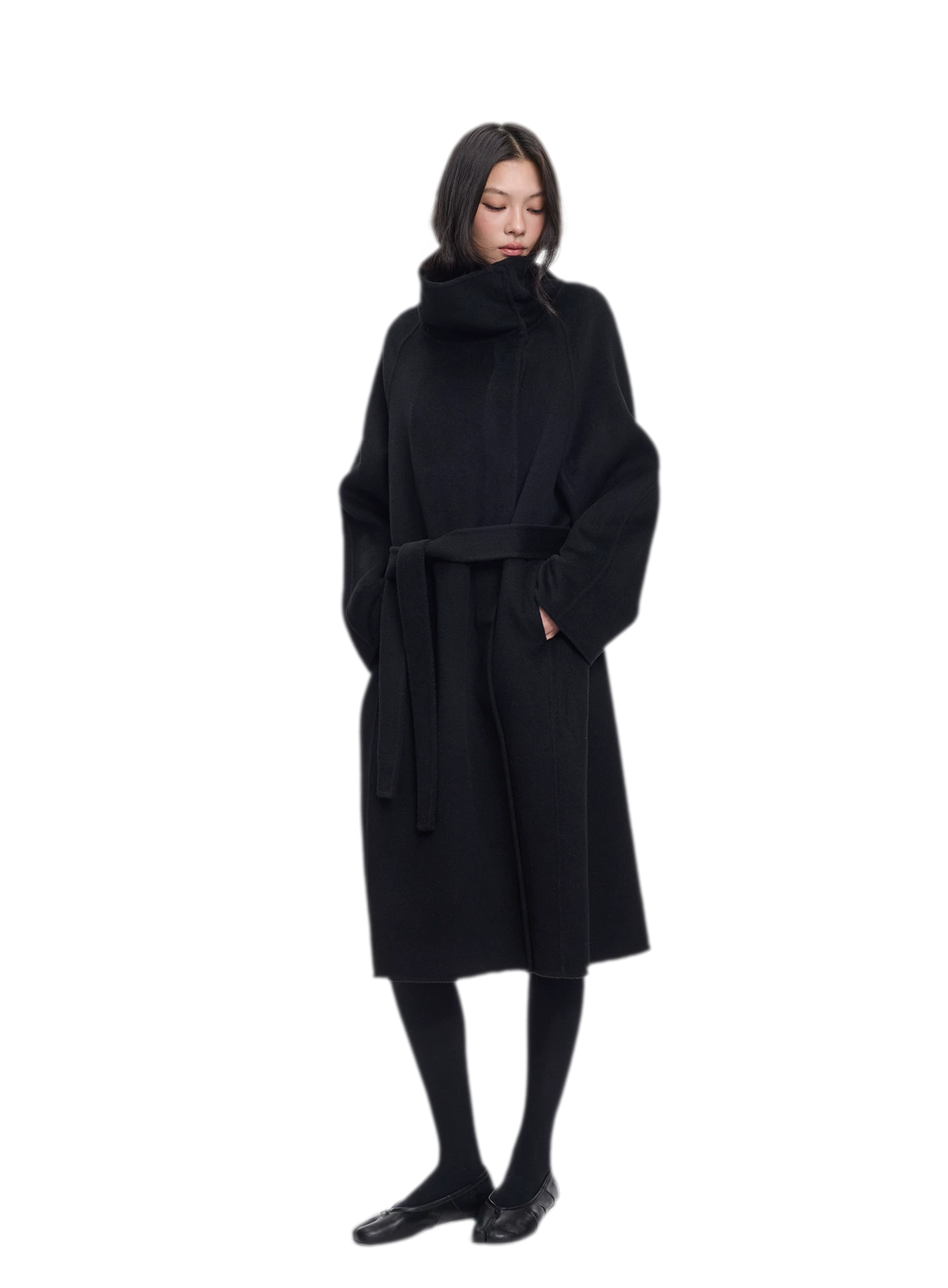 Double-Faced Wool Belted Coat