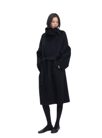 Double-Faced Wool Belted Coat