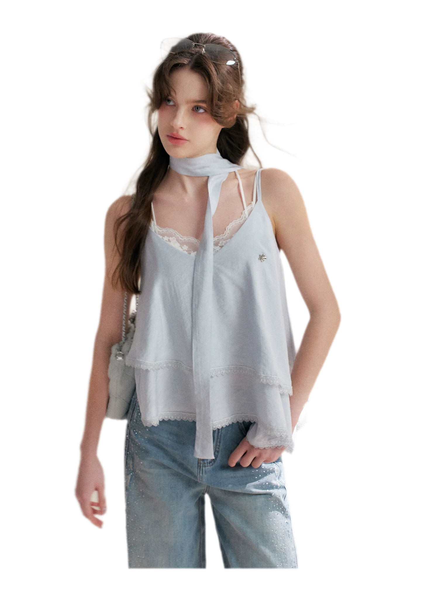 Asymmetrical Lace V-Neck Camisole