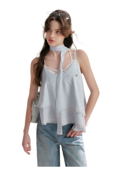 Asymmetrical Lace V-Neck Camisole