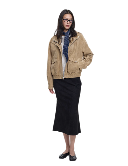 Faux Suede Structured Jacket