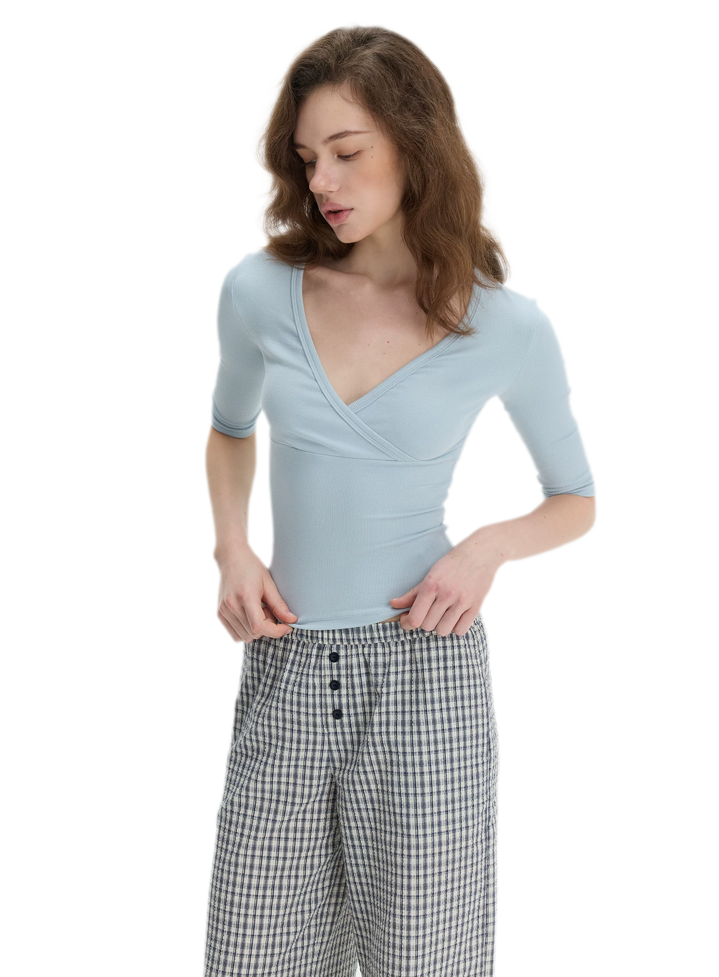 Crossover V-Neck Fitted Top