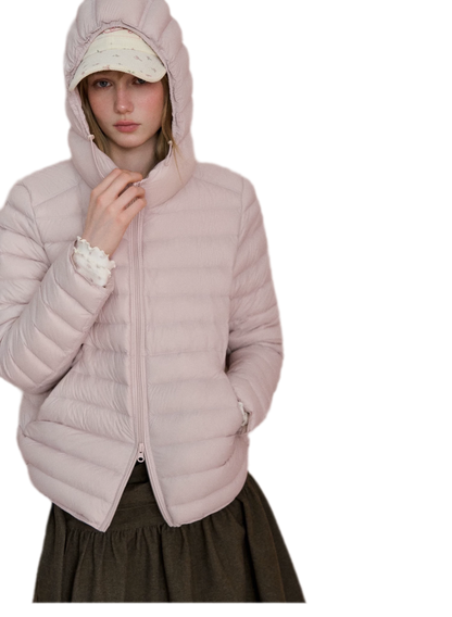 Lightweight Quilted Hooded Down Jacket
