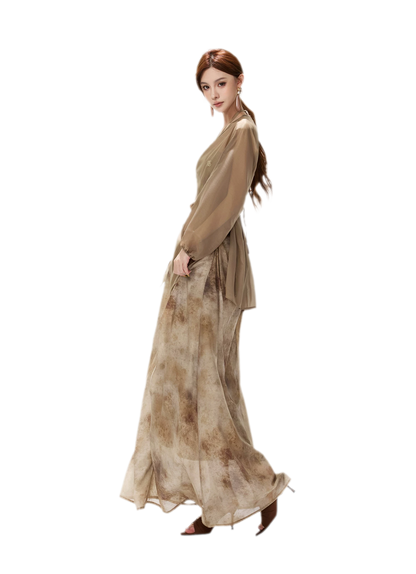 Sheer Wrap Asymmetric Blouse