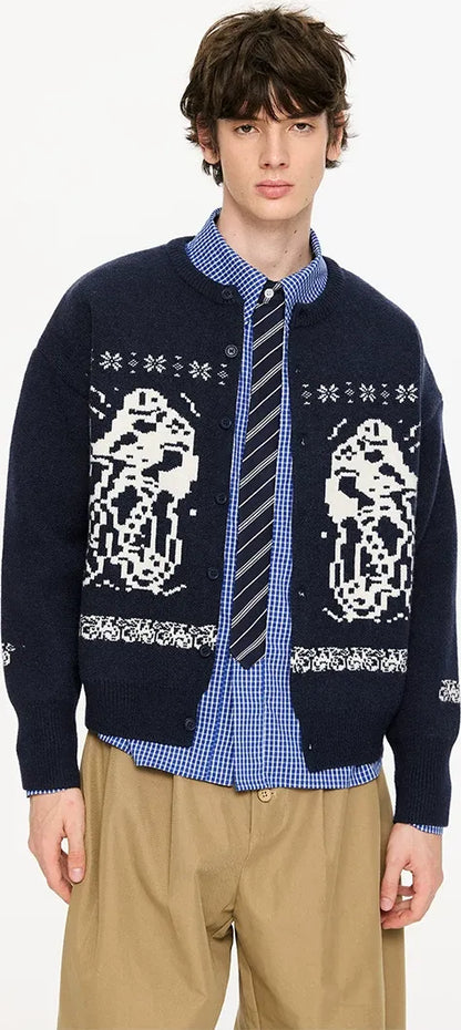 Fair Isle Relaxed Cardigan Sweater