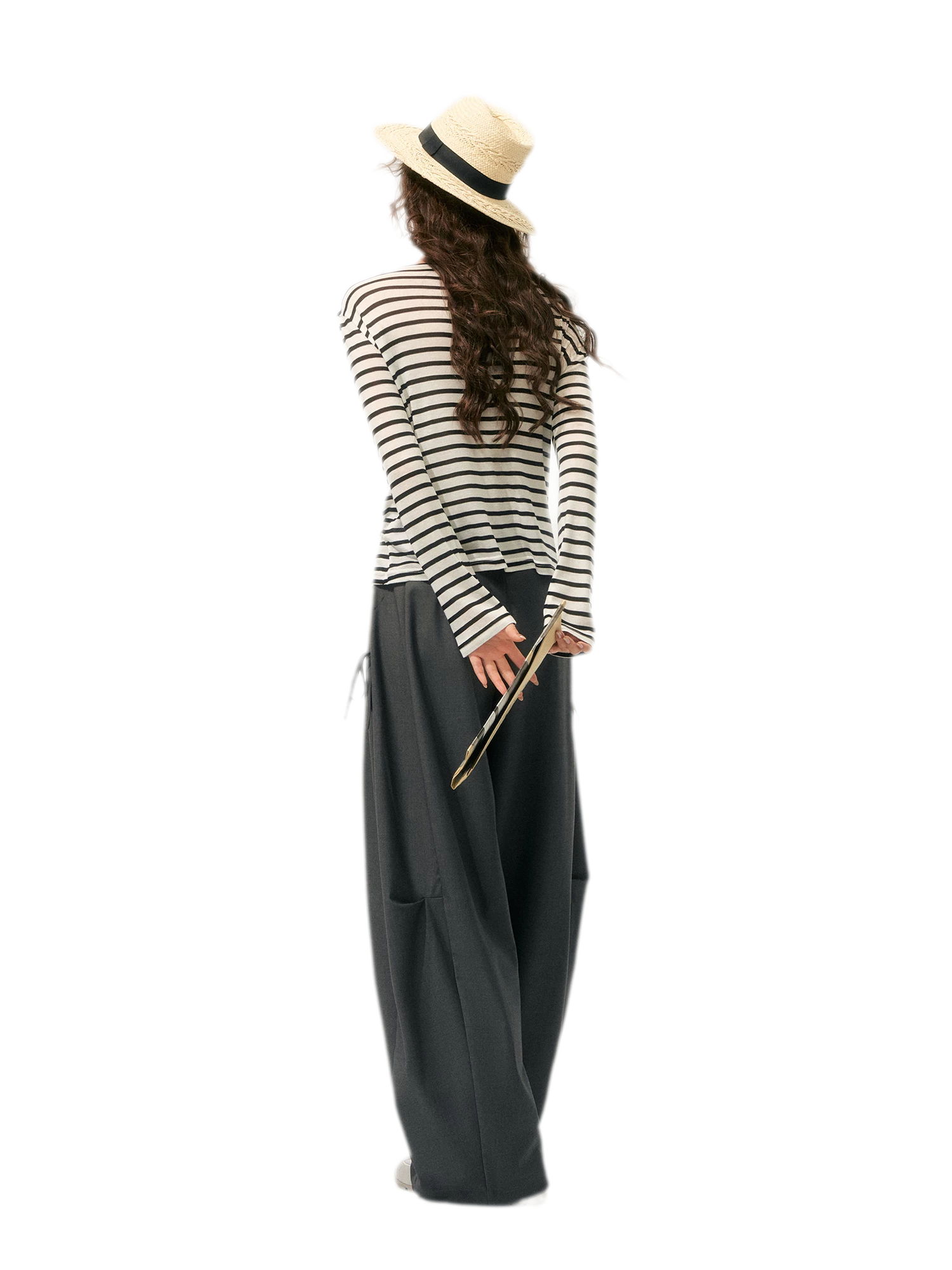 Layered Striped Knit T-Shirt