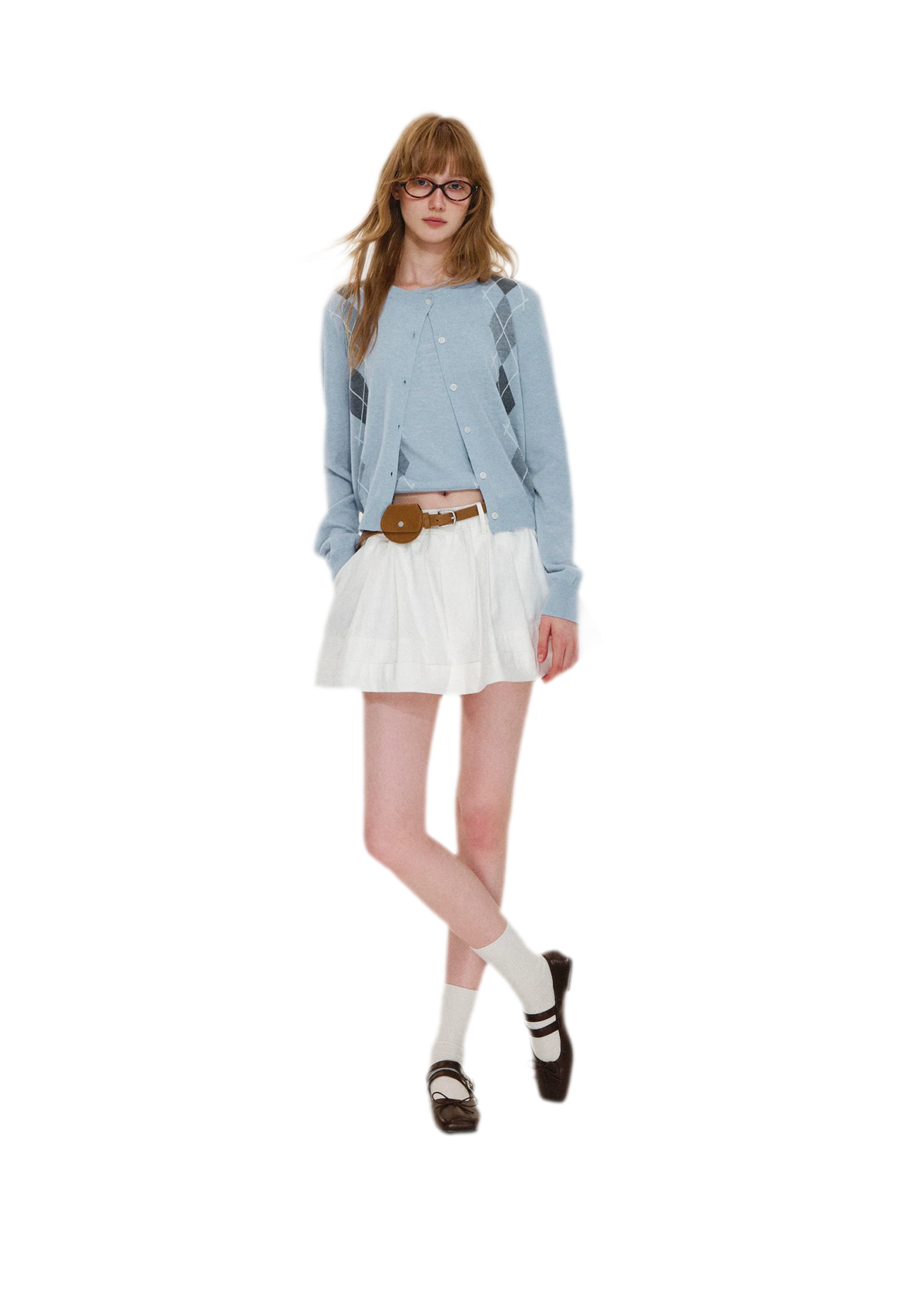 Wool Argyle Knit Set