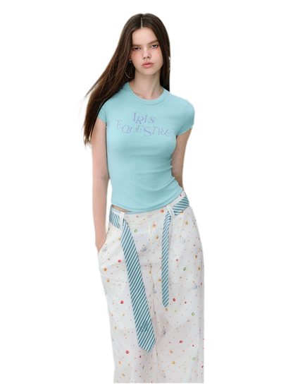 Printed Wide-Leg Pants