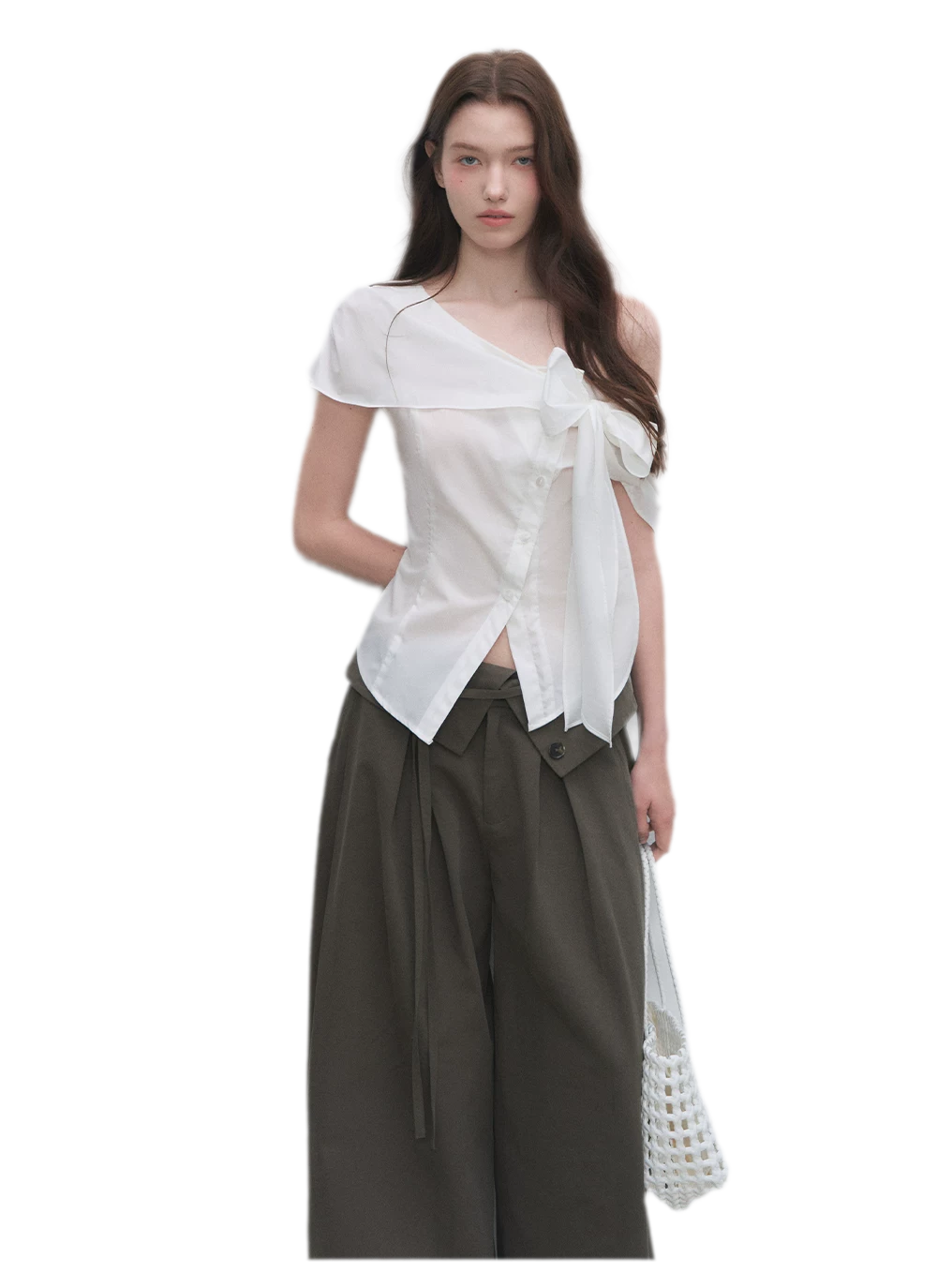 Asymmetric Bow Waist Blouse
