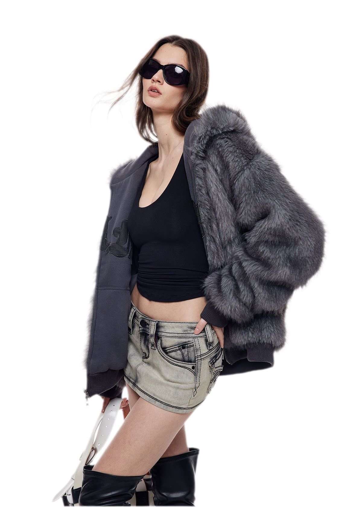 Reversible Faux Fur Hoodie