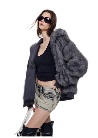 Reversible Faux Fur Hoodie