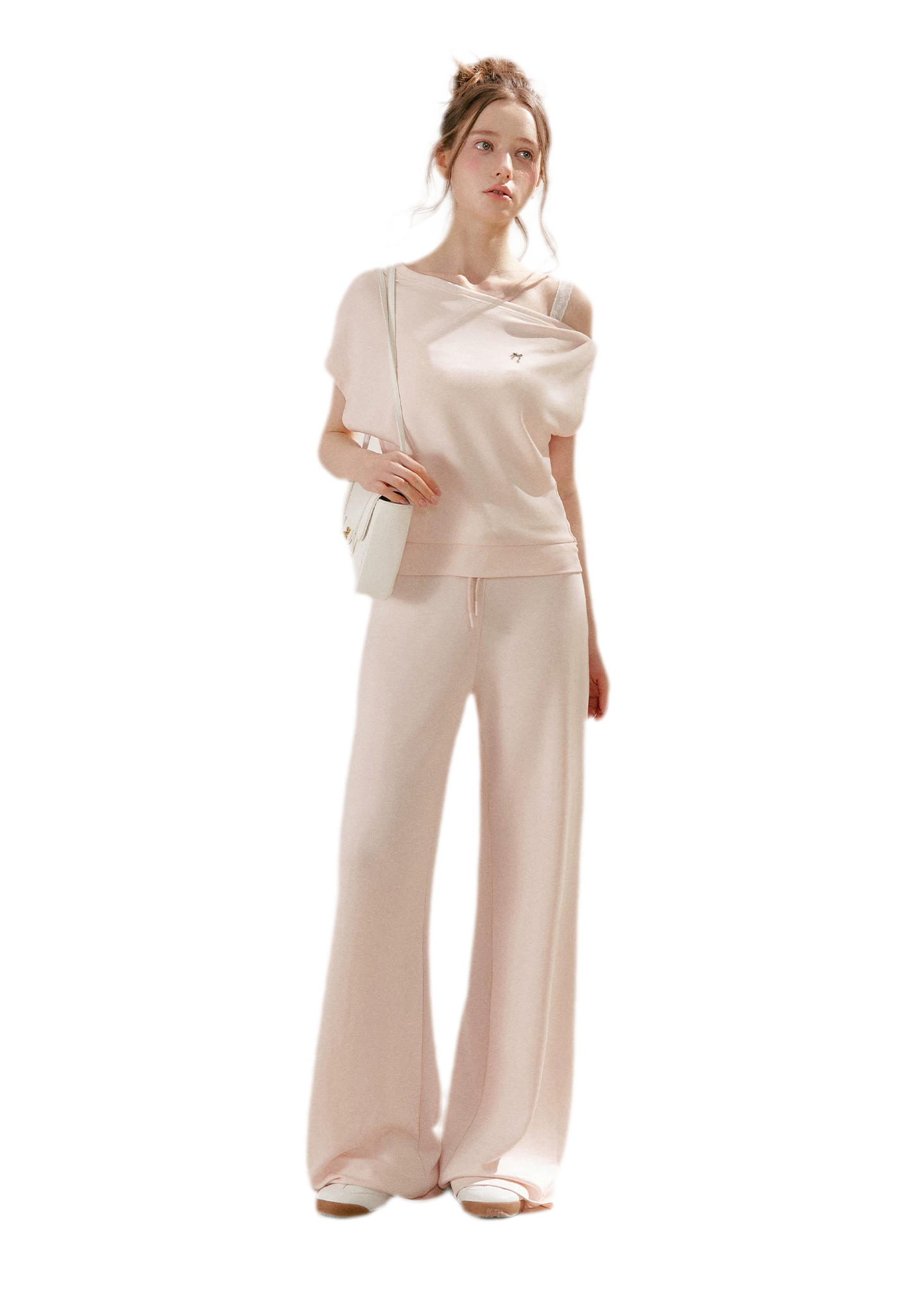 Airy Layered Lace Drawstring Pants