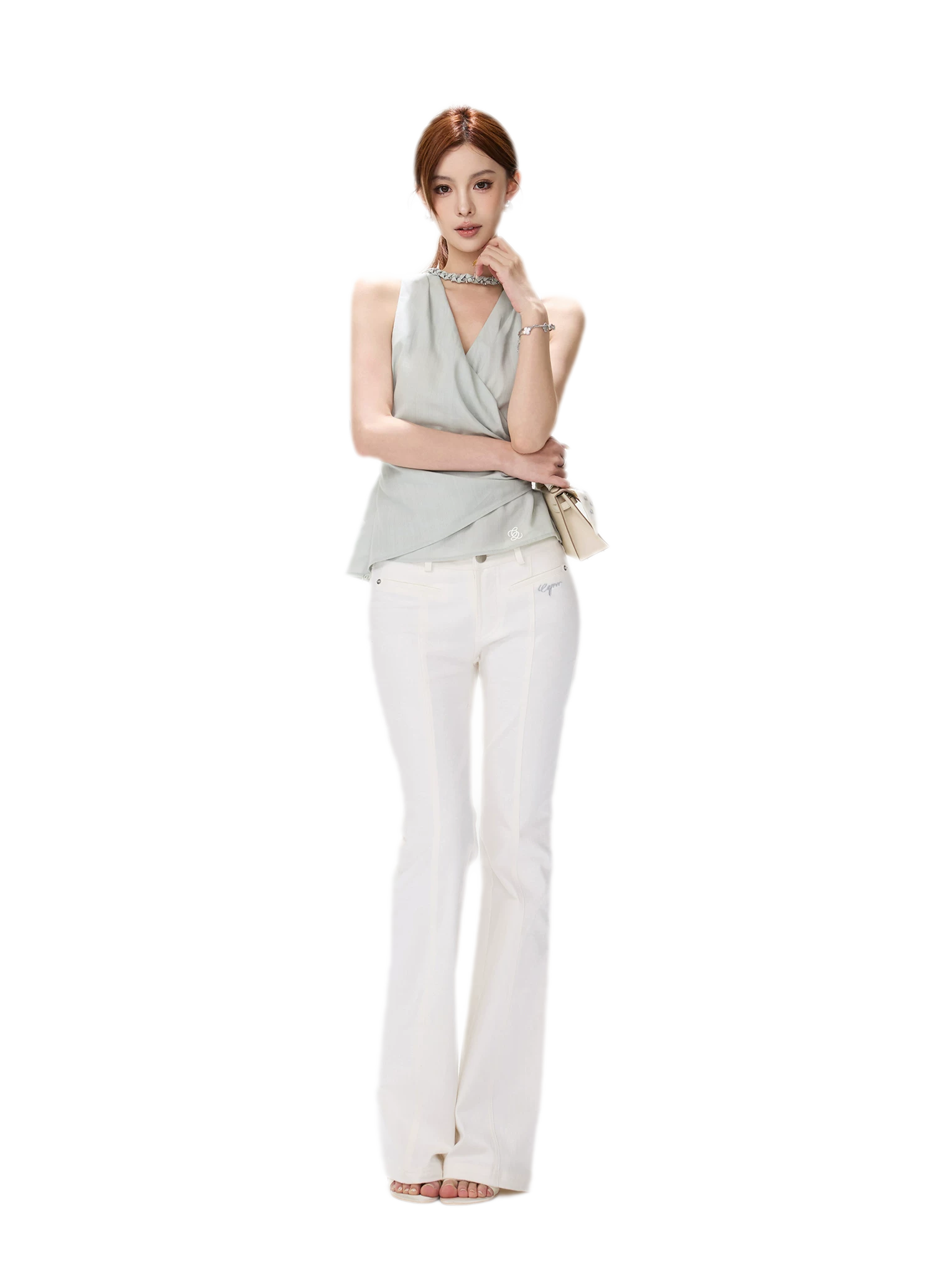 Hand-Braided Halter Waist Top