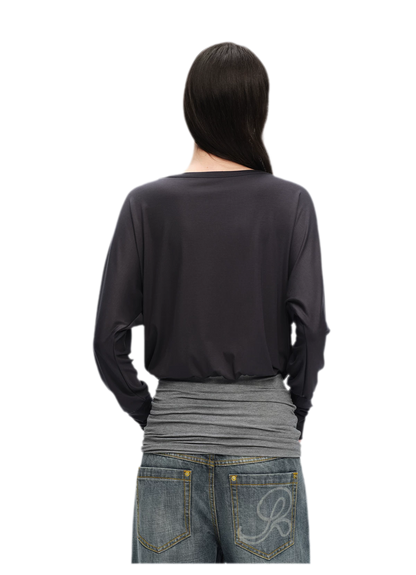 Lyocell Asymmetric Off-Shoulder Top
