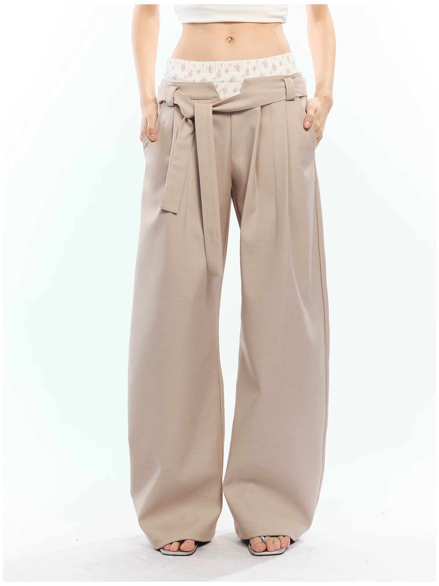 Floral Print Loose Wide Leg Pants