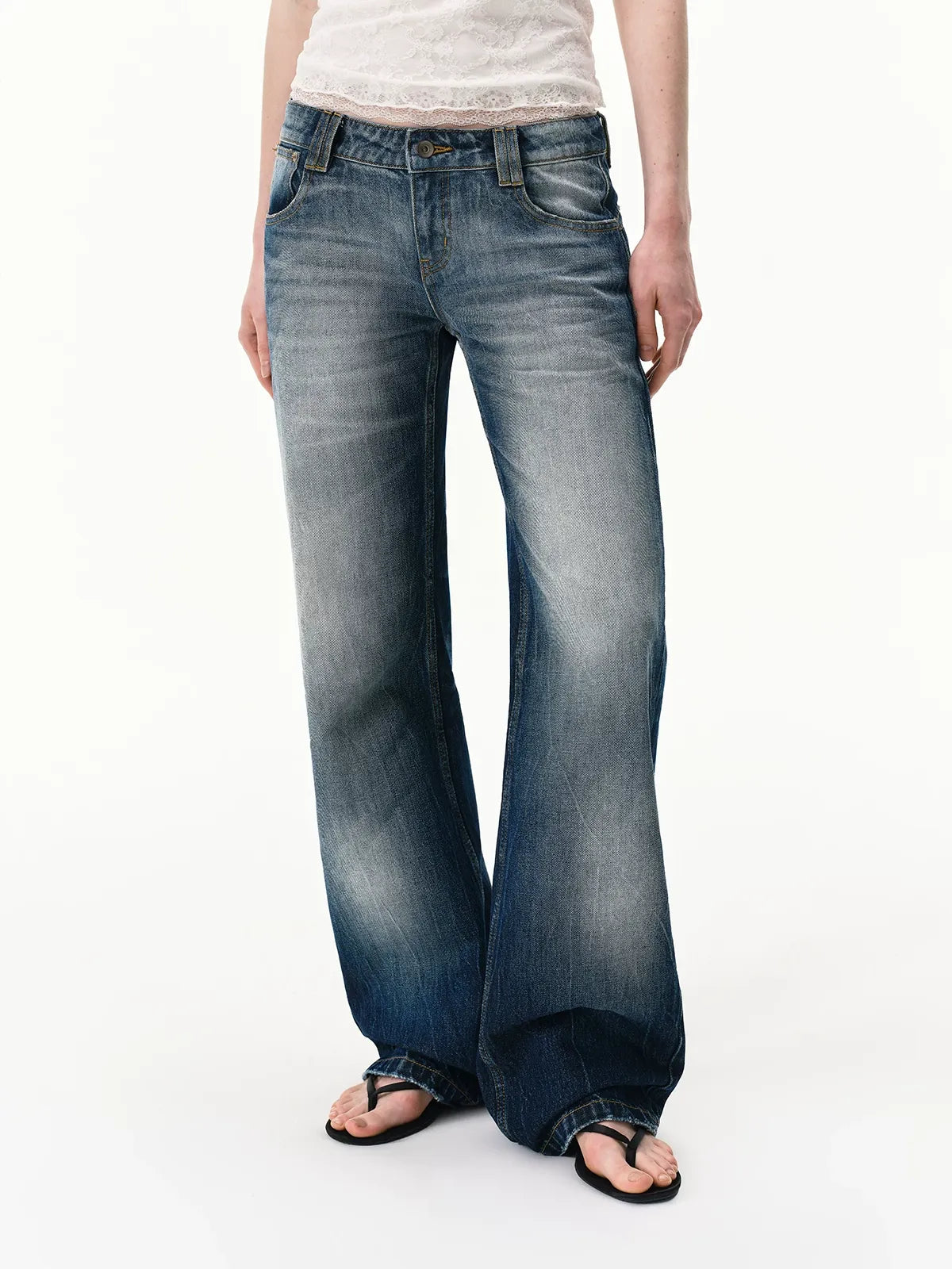 Low-Rise Straight Jeans