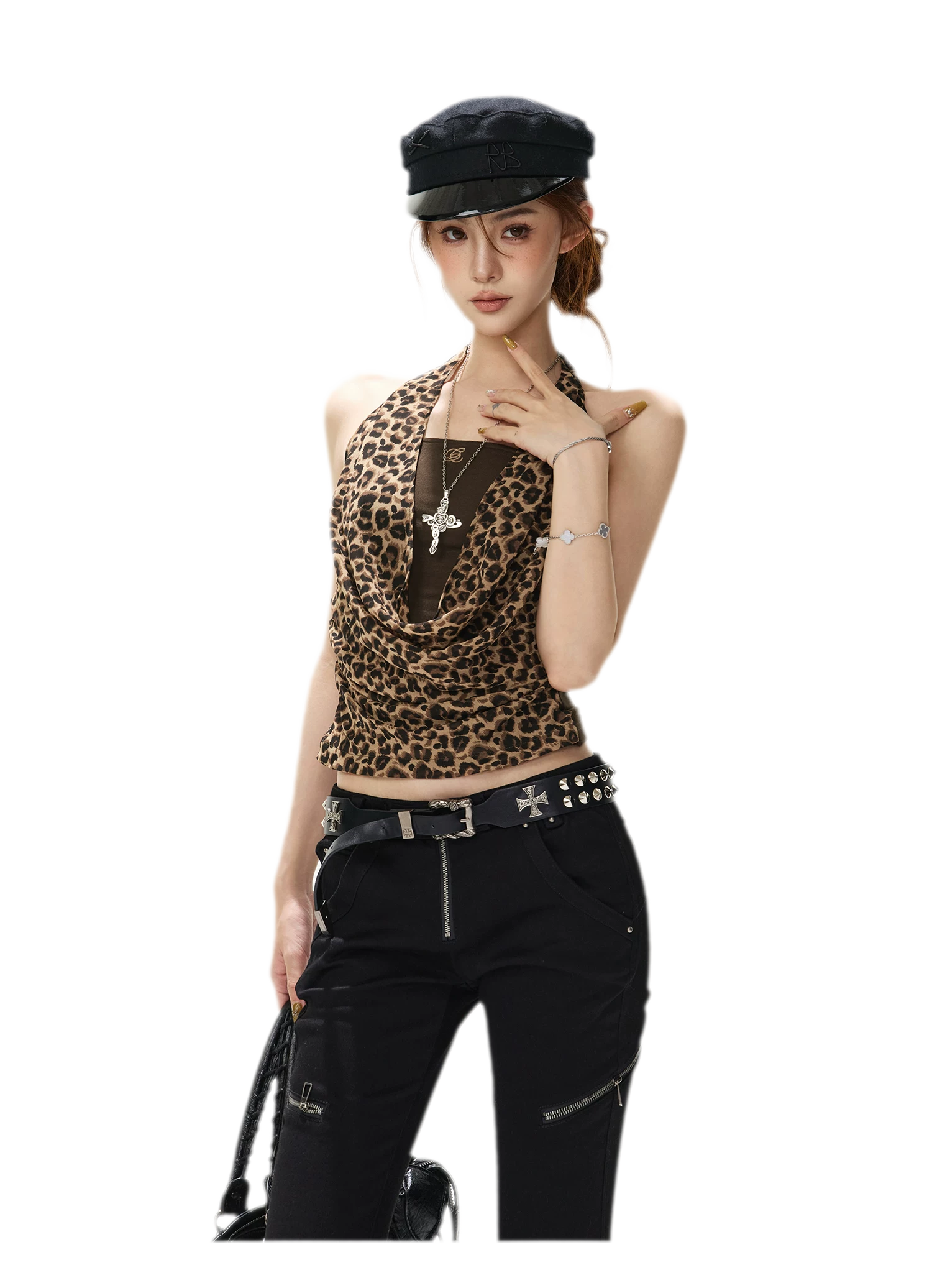 Leopard Sheer Halter Top