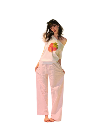 Dopamine Strawberry One-Shoulder Tee