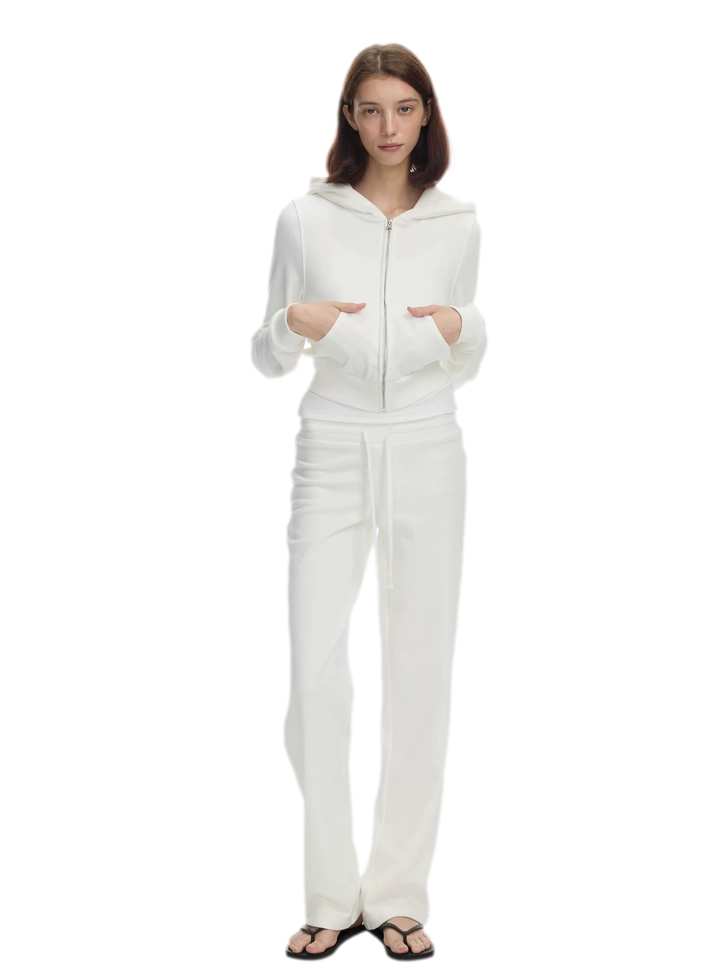 Washed Ribbed Low-Rise Sweatpants