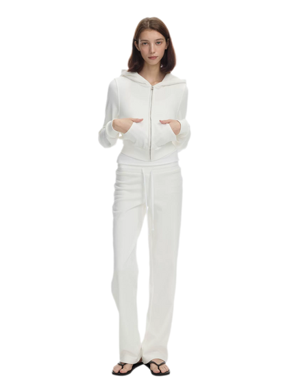Washed Ribbed Low-Rise Sweatpants