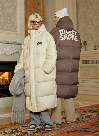 Long Hooded Duck Down Jacket