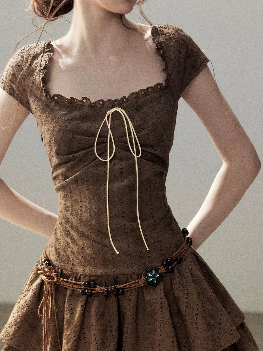 Cotton Eyelet Midi Dress