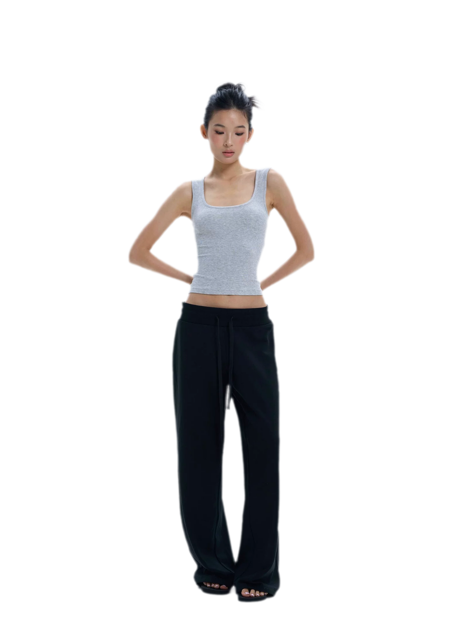 Wide-Leg Drawstring Sweatpants
