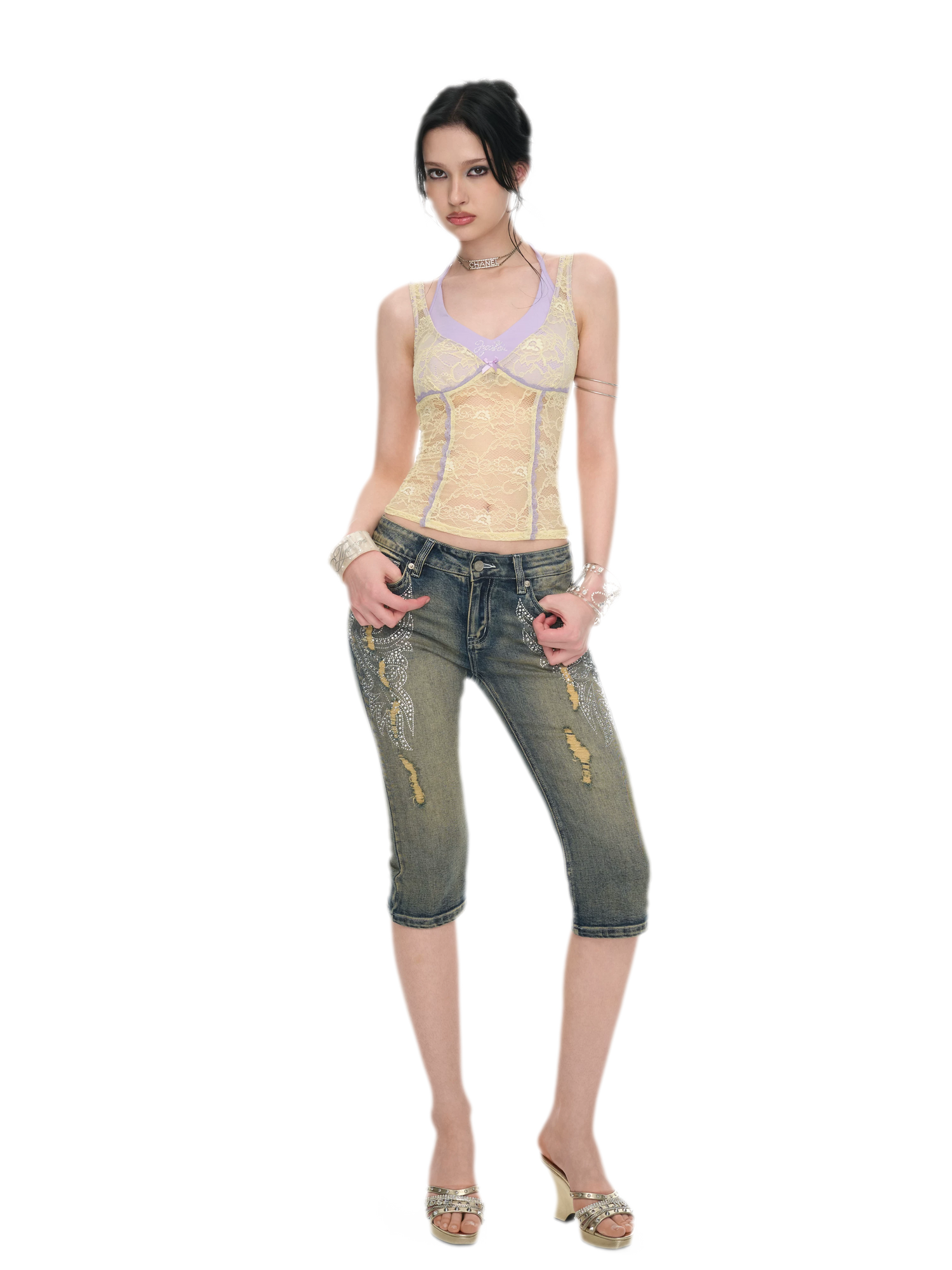 Y2K Lace Halter Camisole
