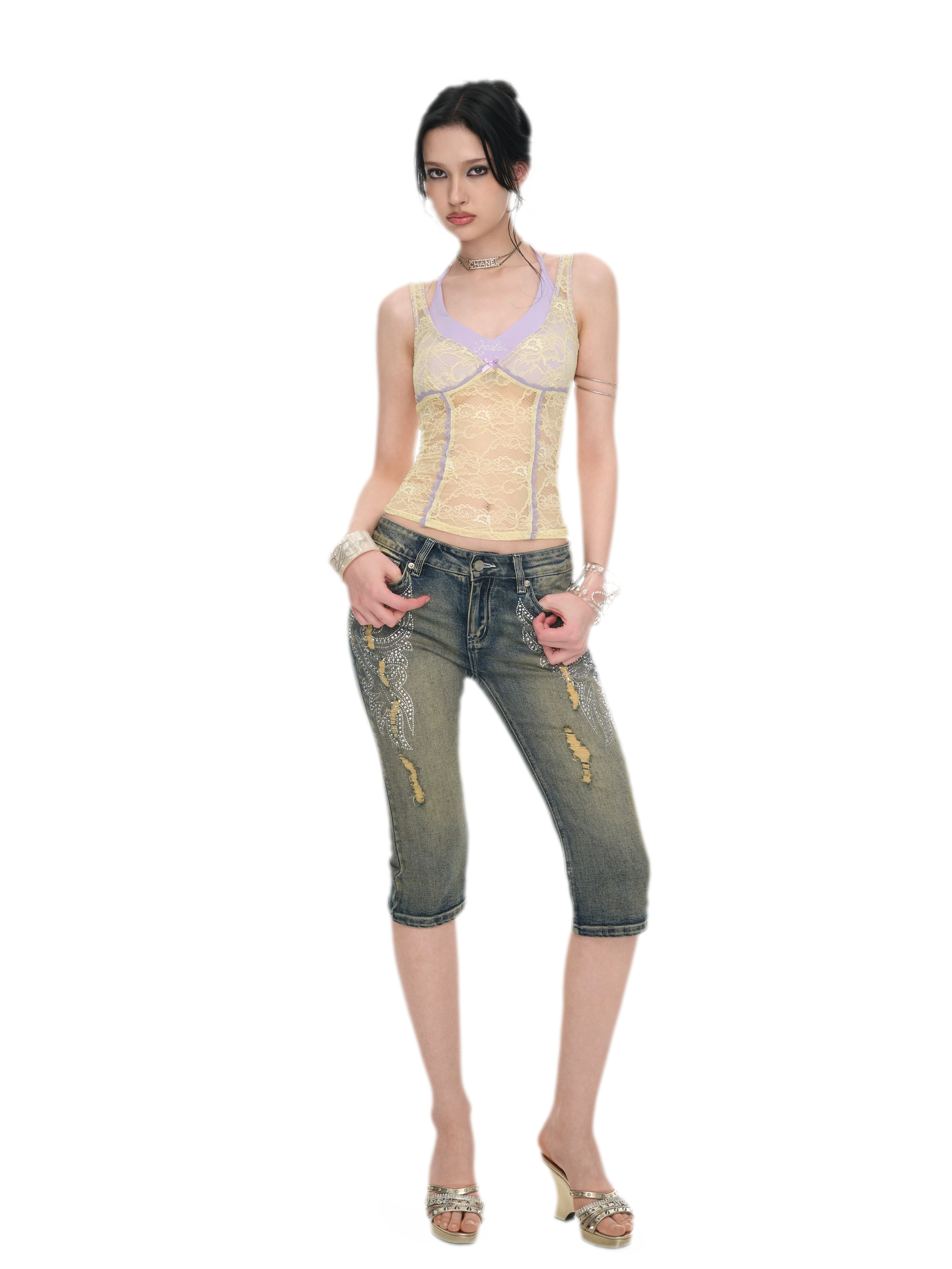 Y2K Lace Halter Camisole