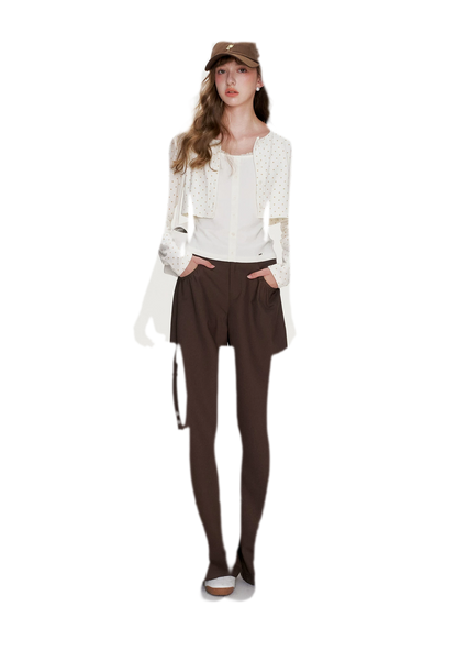 Gathered Waist Wide-Leg Trousers