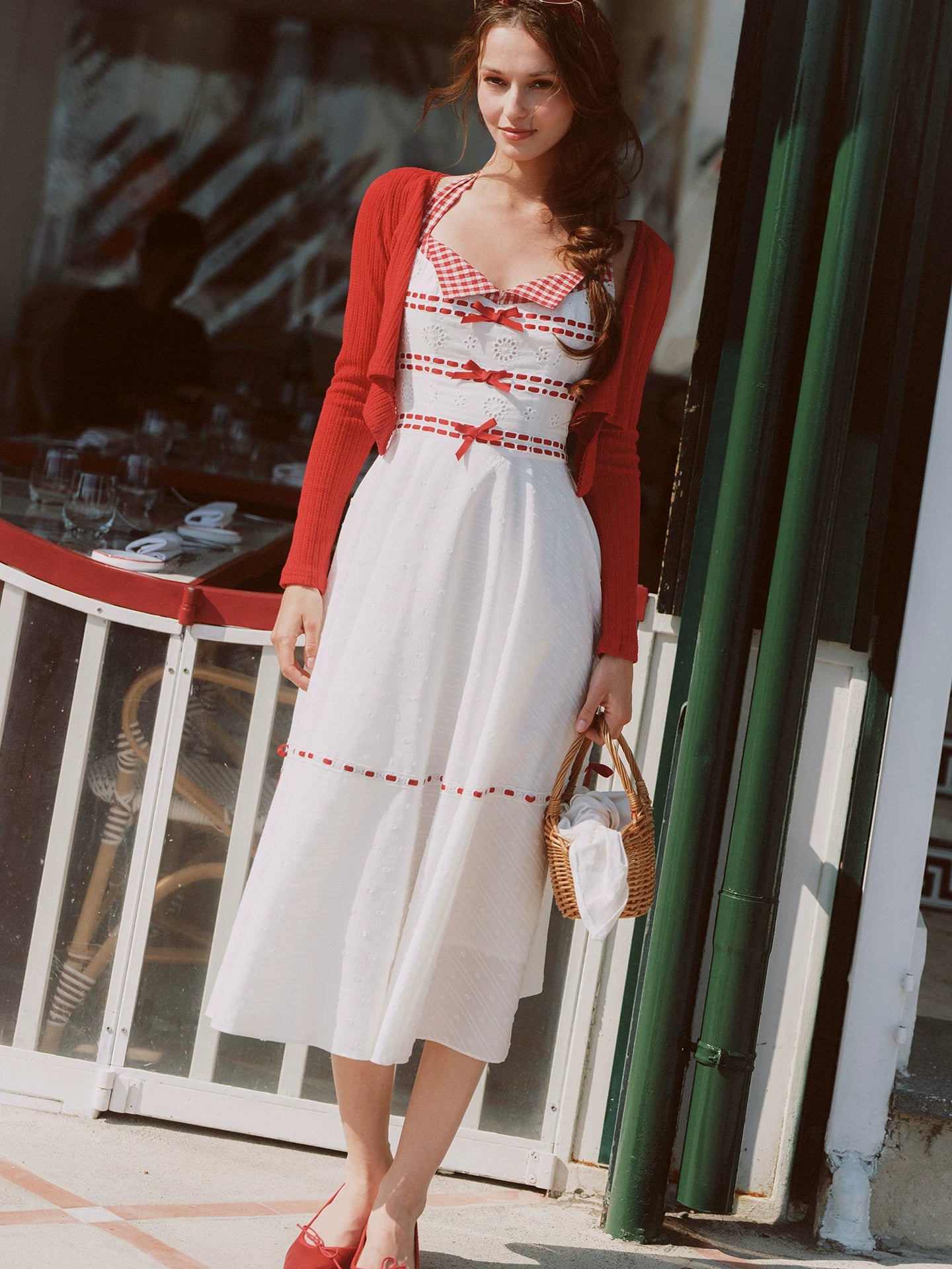 Cotton Embroidered Halter Dress