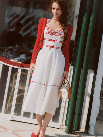 Cotton Embroidered Halter Dress