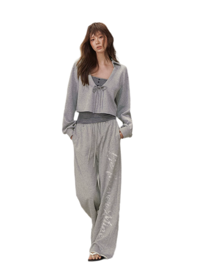 Wide-Leg Graphic Pants