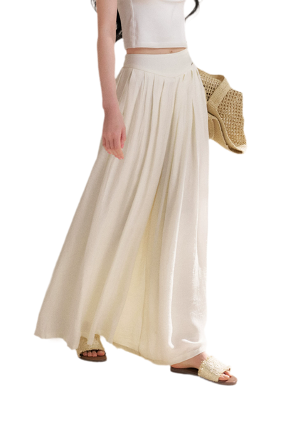 Pleated Wide-Leg Pants