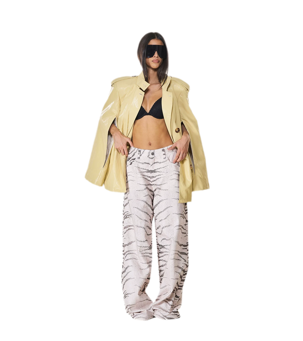 Glossy PU Cape Coat