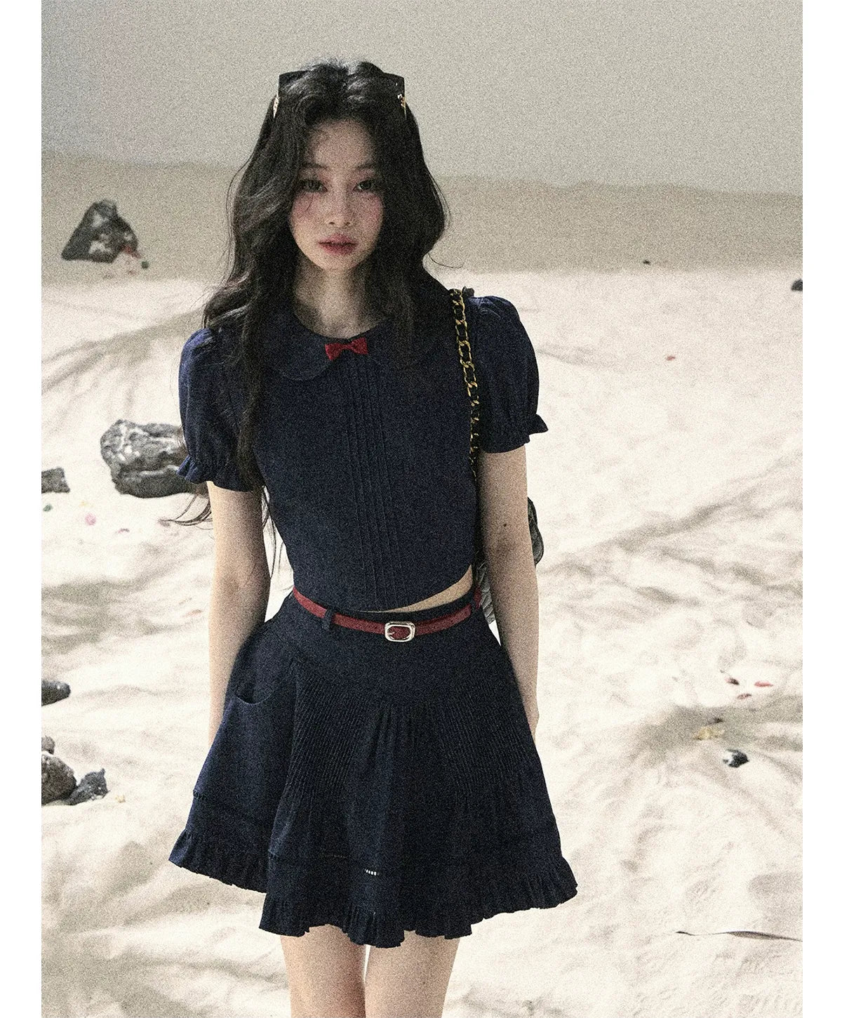 Seaside Pintuck Denim Set